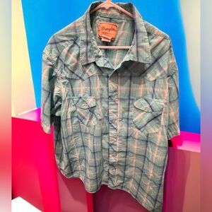 Wrangler Men's Blue Plaid Shirt 3XL